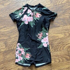 Floral Swim Romper with built in bra